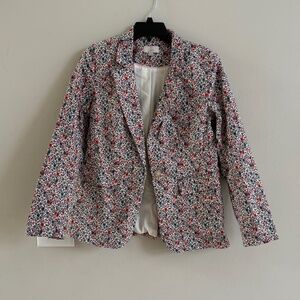 Floral Cotton Blazer, Size 4